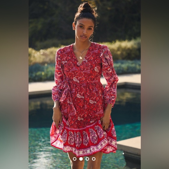 Anthropologie Ro’s Garden Drew Long-Sleeve Weap Dress. NWOT Sz XL - Picture 2 of 5